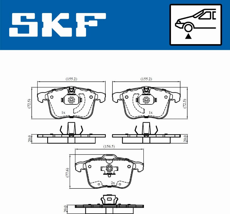 SKF VKBP 80674 - Kit pastiglie freno, Freno a disco www.autoricambit.com