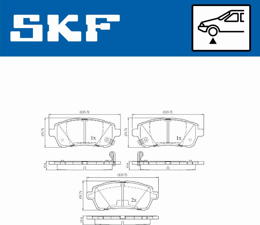 SKF VKBP 80096 A - Kit pastiglie freno, Freno a disco www.autoricambit.com