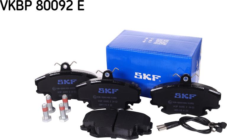 SKF VKBP 80092 E - Kit pastiglie freno, Freno a disco www.autoricambit.com