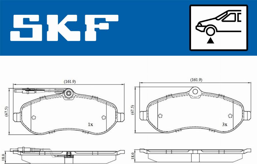 SKF VKBP 80048 E - Kit pastiglie freno, Freno a disco www.autoricambit.com