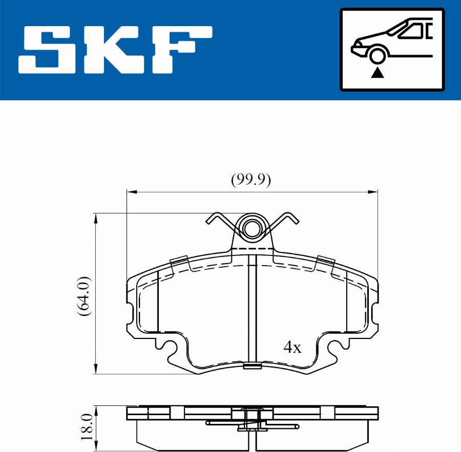 SKF VKBP 80050 - Kit pastiglie freno, Freno a disco www.autoricambit.com