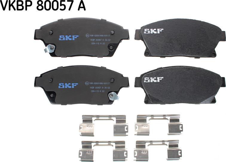 SKF VKBP 80057 A - Kit pastiglie freno, Freno a disco www.autoricambit.com