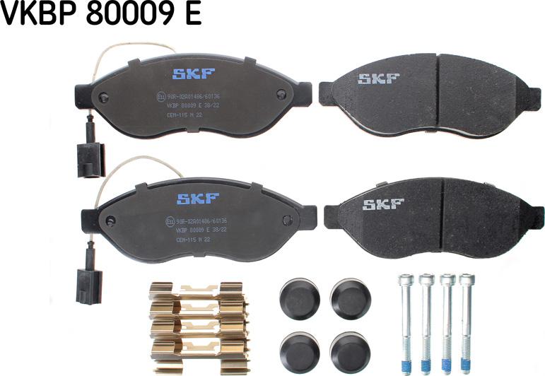 SKF VKBP 80009 E - Kit pastiglie freno, Freno a disco www.autoricambit.com