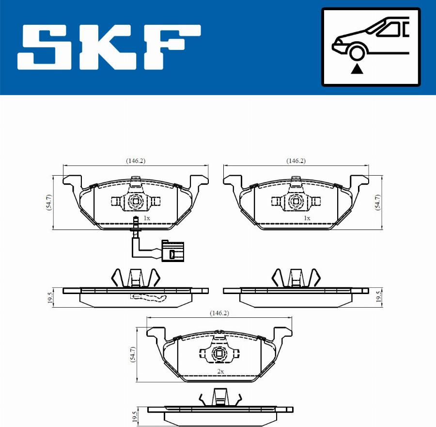 SKF VKBP 80004 E - Kit pastiglie freno, Freno a disco www.autoricambit.com