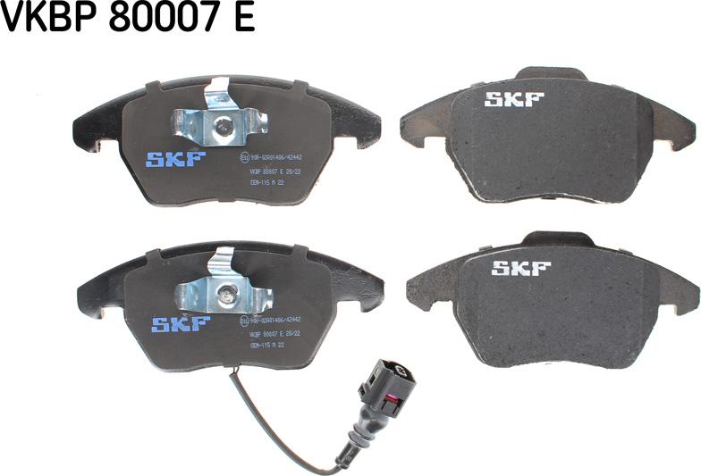 SKF VKBP 80007 E - Kit pastiglie freno, Freno a disco www.autoricambit.com