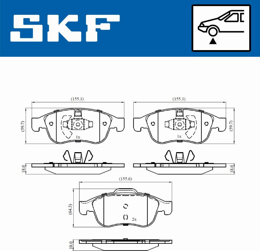 SKF VKBP 80015 - Kit pastiglie freno, Freno a disco www.autoricambit.com