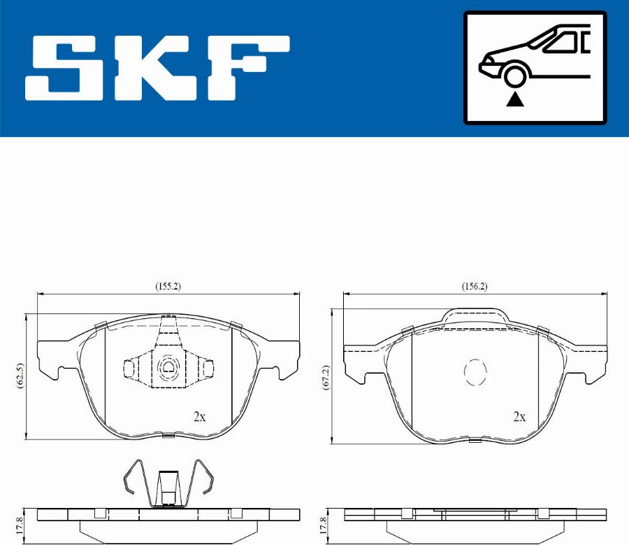 SKF VKBP 80016 - Kit pastiglie freno, Freno a disco www.autoricambit.com