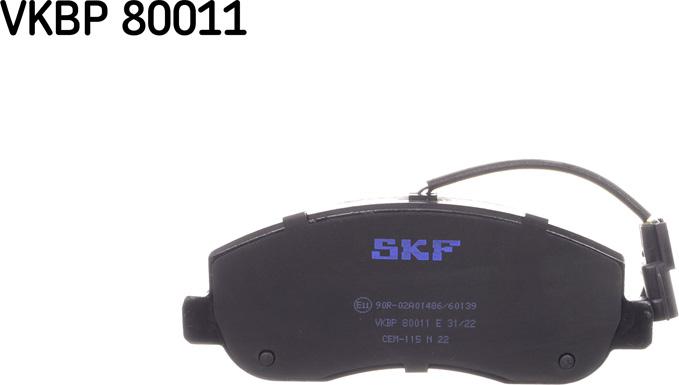 SKF VKBP 80011 E - Kit pastiglie freno, Freno a disco www.autoricambit.com