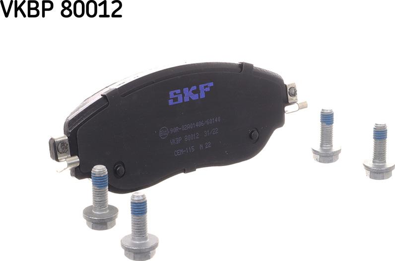 SKF VKBP 80012 - Kit pastiglie freno, Freno a disco www.autoricambit.com