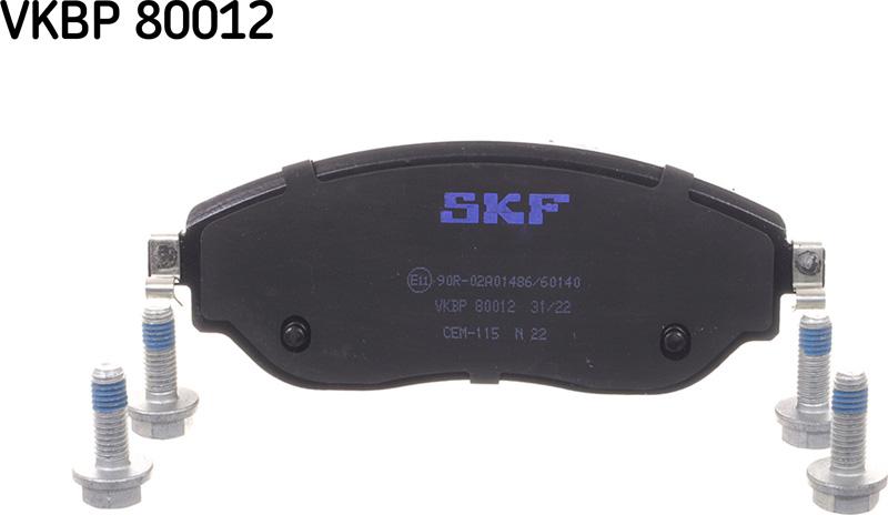 SKF VKBP 80012 - Kit pastiglie freno, Freno a disco www.autoricambit.com