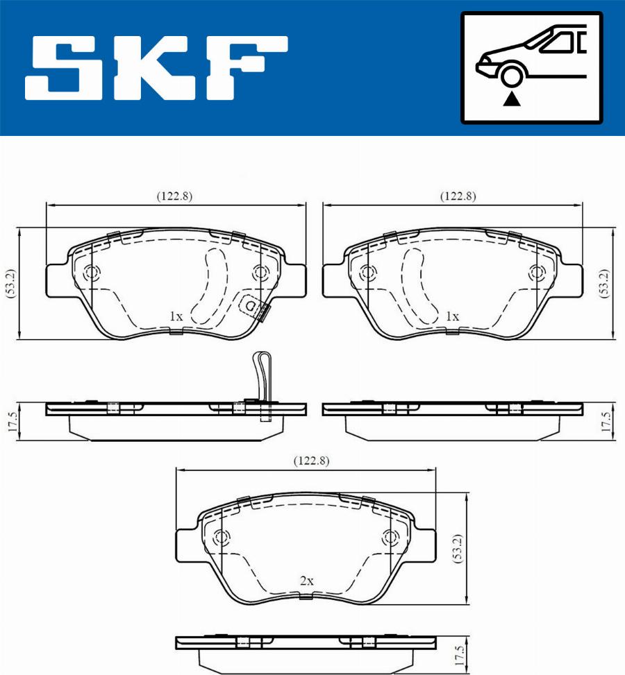 SKF VKBP 80017 A - Kit pastiglie freno, Freno a disco www.autoricambit.com