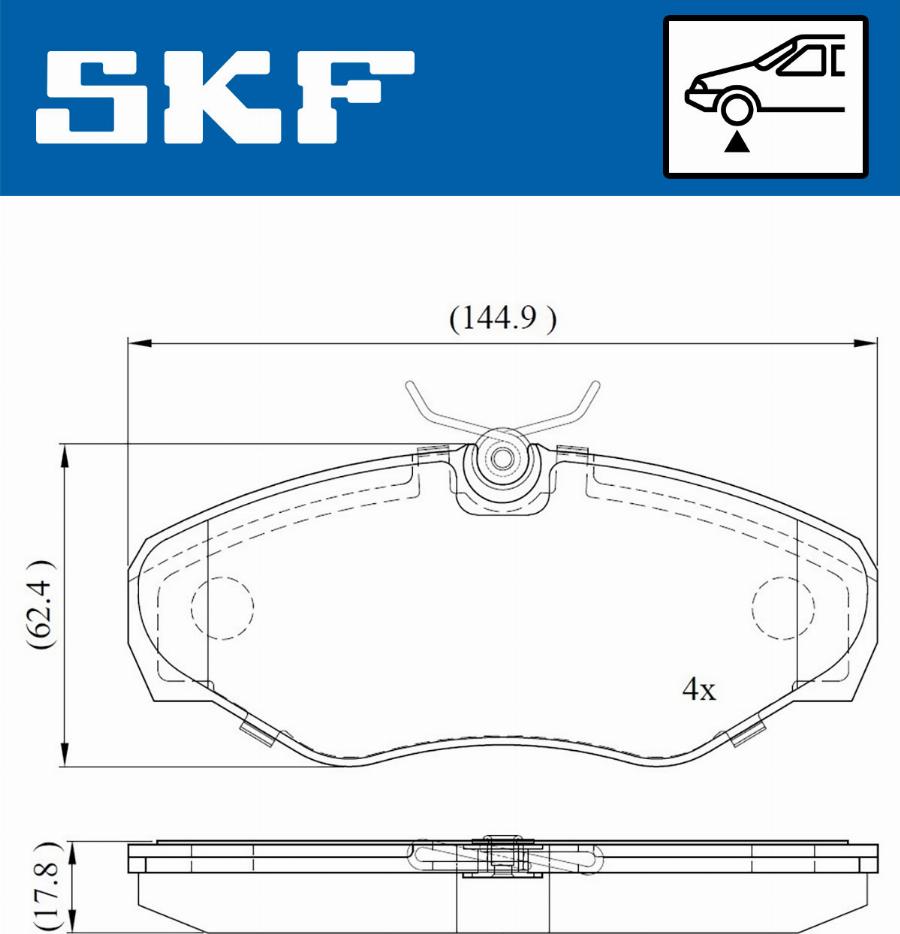 SKF VKBP 80034 - Kit pastiglie freno, Freno a disco www.autoricambit.com