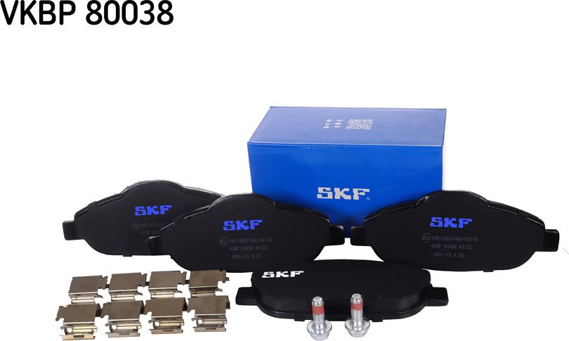 SKF VKBP 80038 - Kit pastiglie freno, Freno a disco www.autoricambit.com