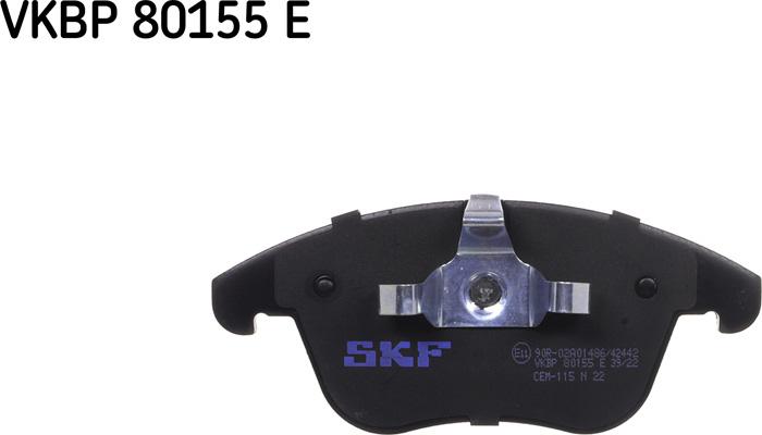 SKF VKBP 80155 E - Kit pastiglie freno, Freno a disco www.autoricambit.com