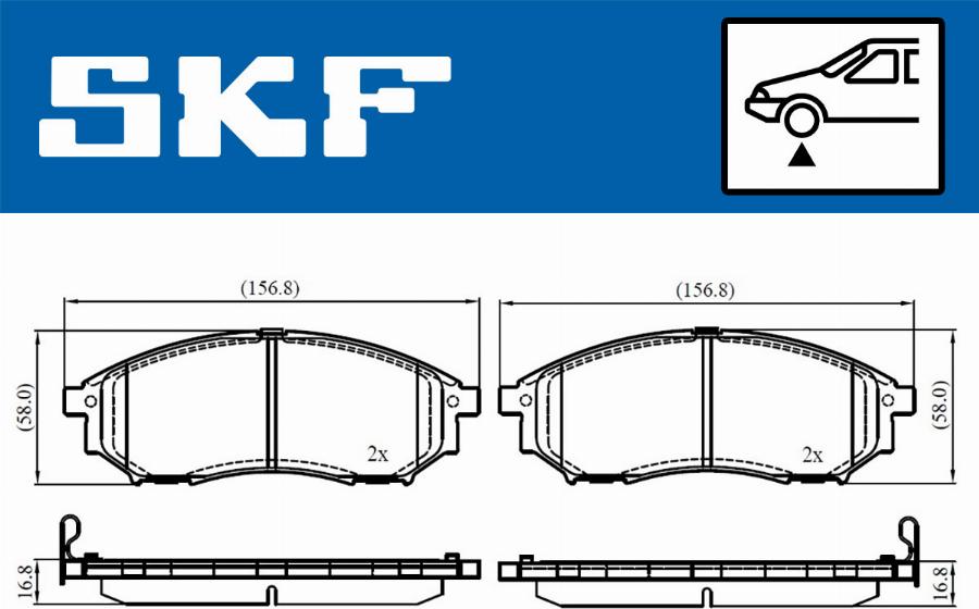 SKF VKBP 80166 A - Kit pastiglie freno, Freno a disco www.autoricambit.com