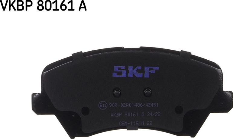 SKF VKBP 80161 A - Kit pastiglie freno, Freno a disco www.autoricambit.com