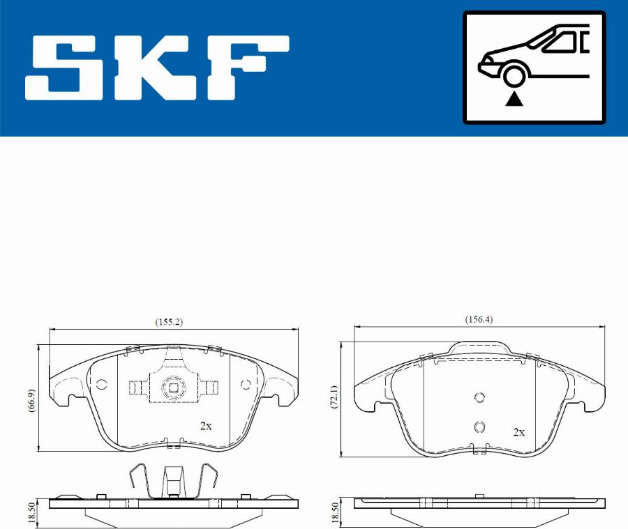 SKF VKBP 80168 - Kit pastiglie freno, Freno a disco www.autoricambit.com