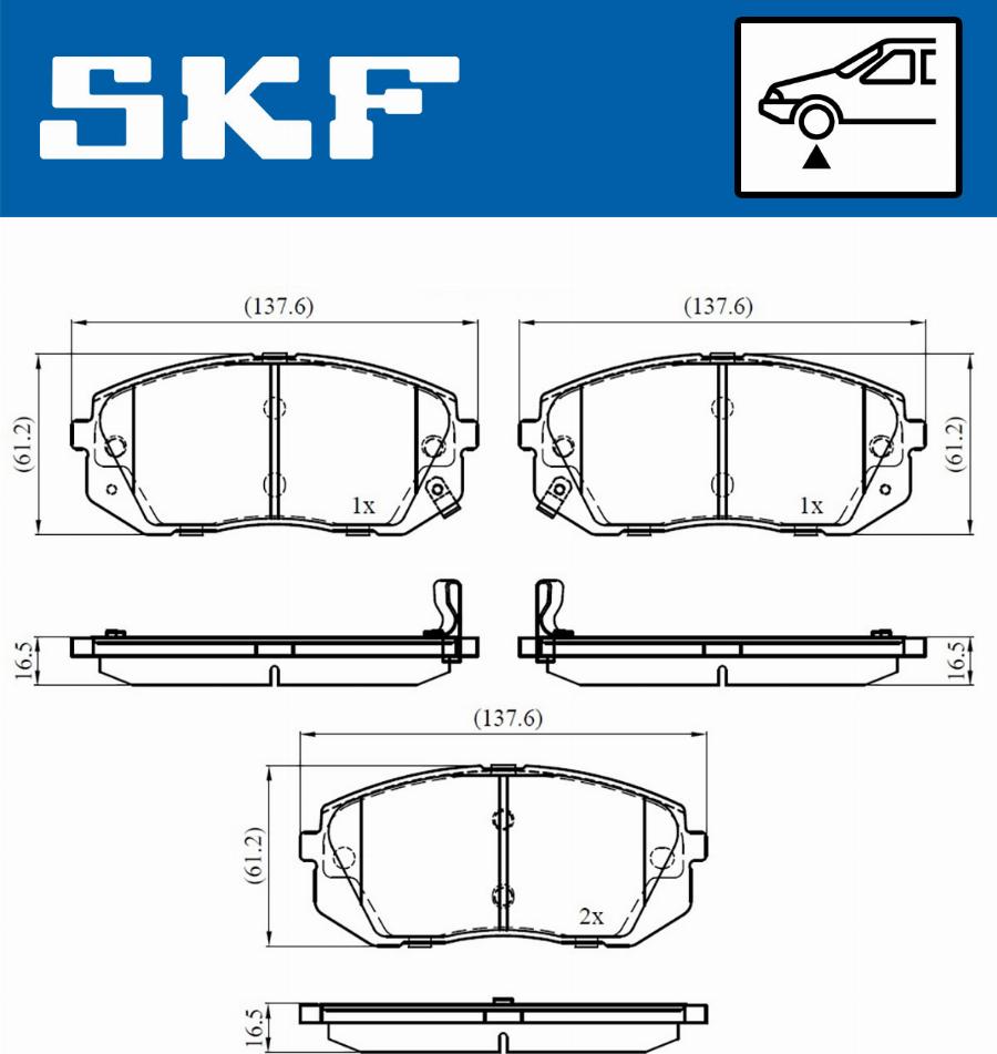 SKF VKBP 80106 A - Kit pastiglie freno, Freno a disco www.autoricambit.com