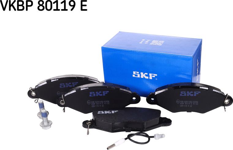 SKF VKBP 80119 E - Kit pastiglie freno, Freno a disco www.autoricambit.com