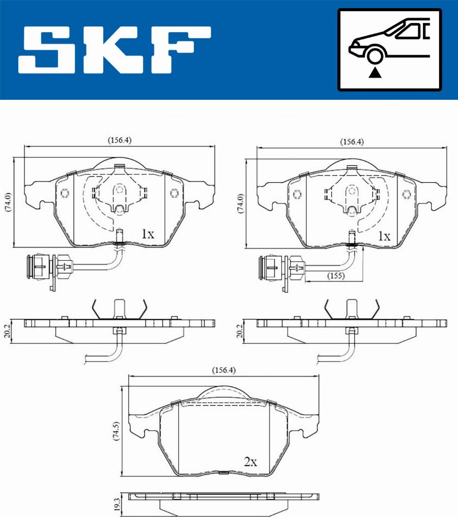 SKF VKBP 80113 E - Kit pastiglie freno, Freno a disco www.autoricambit.com
