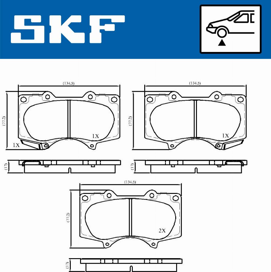 SKF VKBP 80135 A - Kit pastiglie freno, Freno a disco www.autoricambit.com