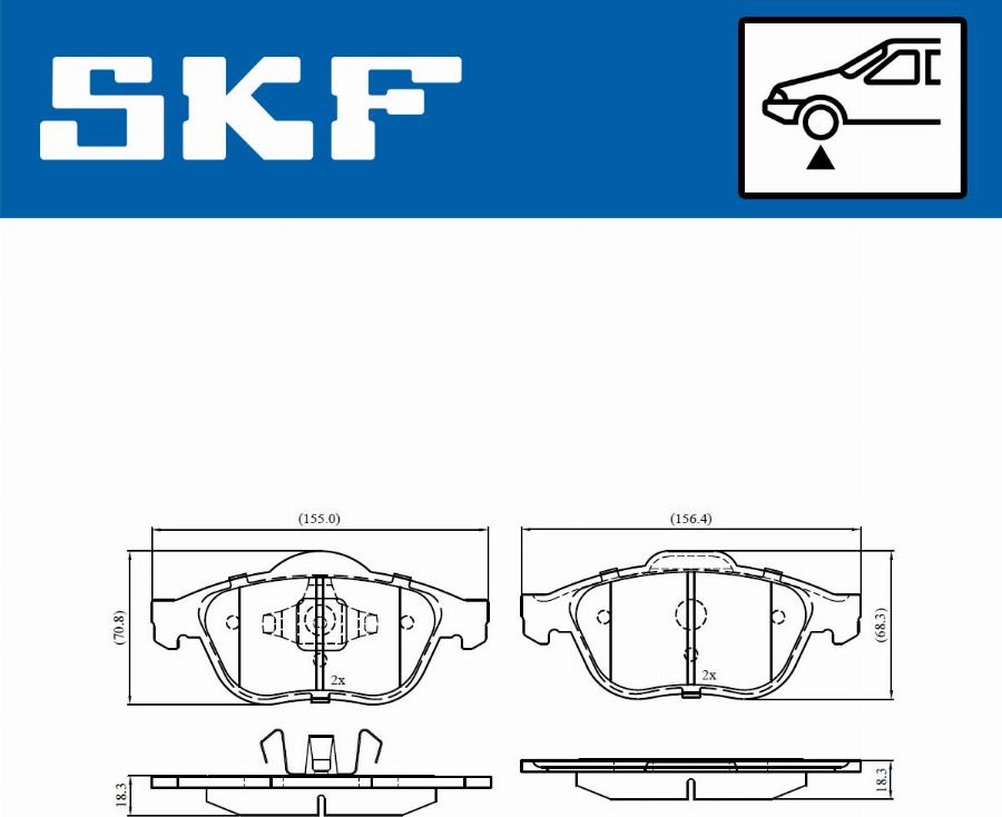 SKF VKBP 80133 - Kit pastiglie freno, Freno a disco www.autoricambit.com