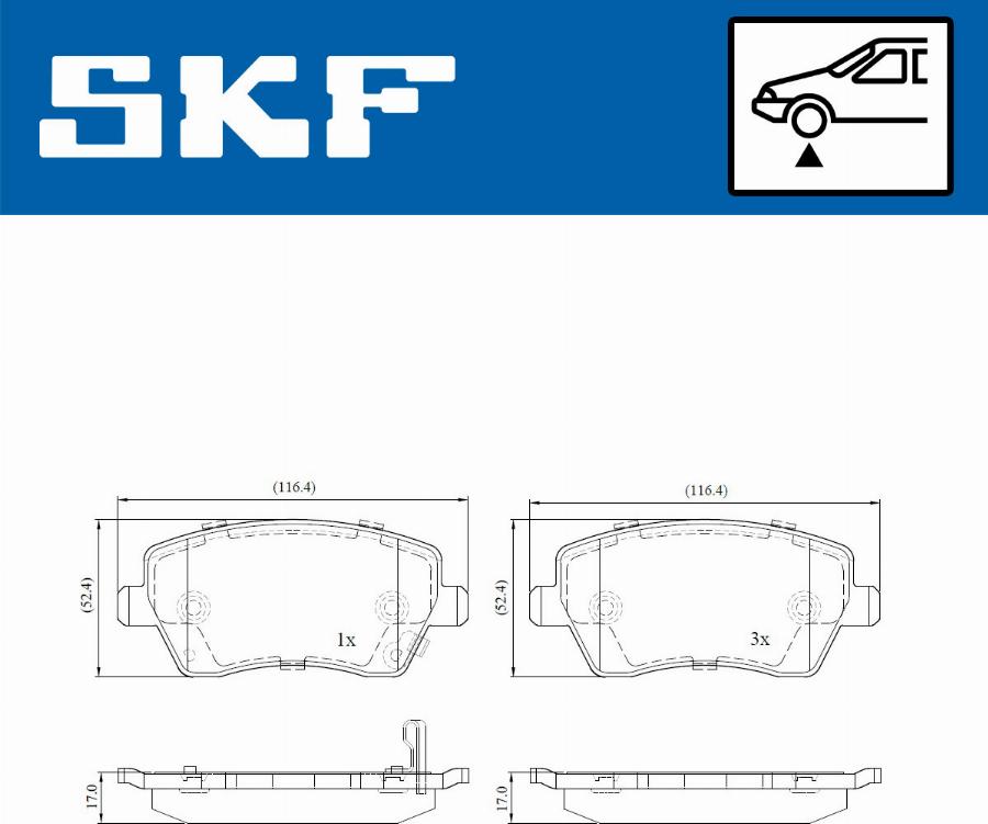 SKF VKBP 80128 A - Kit pastiglie freno, Freno a disco www.autoricambit.com