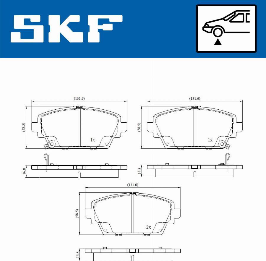 SKF VKBP 80895 A - Kit pastiglie freno, Freno a disco www.autoricambit.com