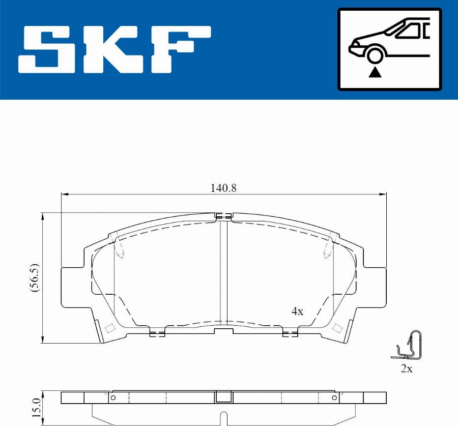 SKF VKBP 80891 A - Kit pastiglie freno, Freno a disco www.autoricambit.com