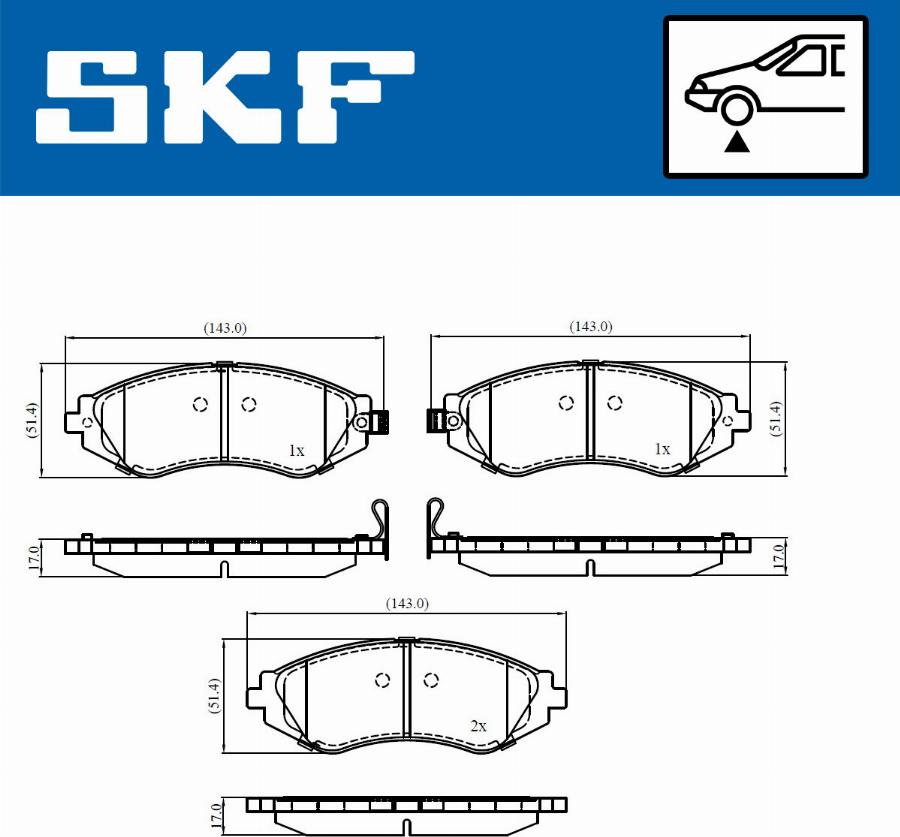 SKF VKBP 80865 A - Kit pastiglie freno, Freno a disco www.autoricambit.com