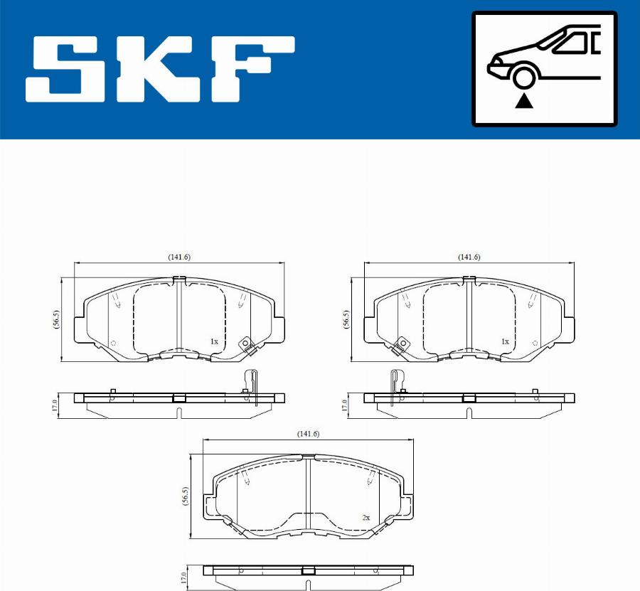 SKF VKBP 80803 A - Kit pastiglie freno, Freno a disco www.autoricambit.com