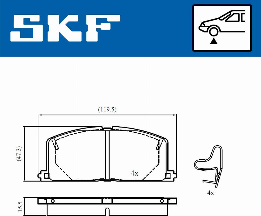 SKF VKBP 80818 A - Kit pastiglie freno, Freno a disco www.autoricambit.com