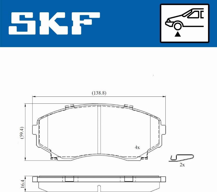 SKF VKBP 80822 A - Kit pastiglie freno, Freno a disco www.autoricambit.com