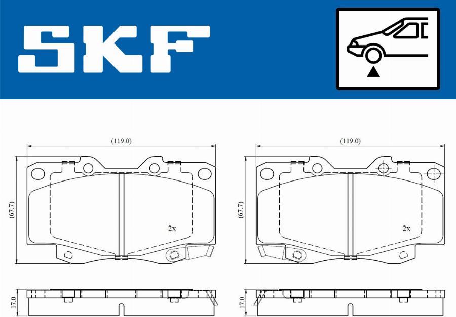 SKF VKBP 80349 A - Kit pastiglie freno, Freno a disco www.autoricambit.com