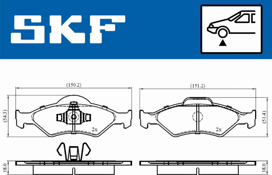 SKF VKBP 80348 - Kit pastiglie freno, Freno a disco www.autoricambit.com