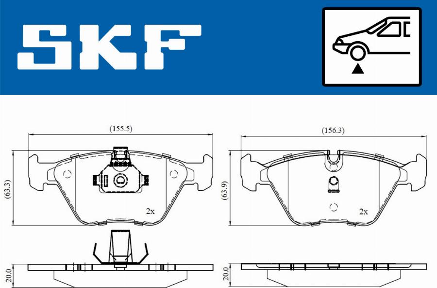 SKF VKBP 80311 - Kit pastiglie freno, Freno a disco www.autoricambit.com