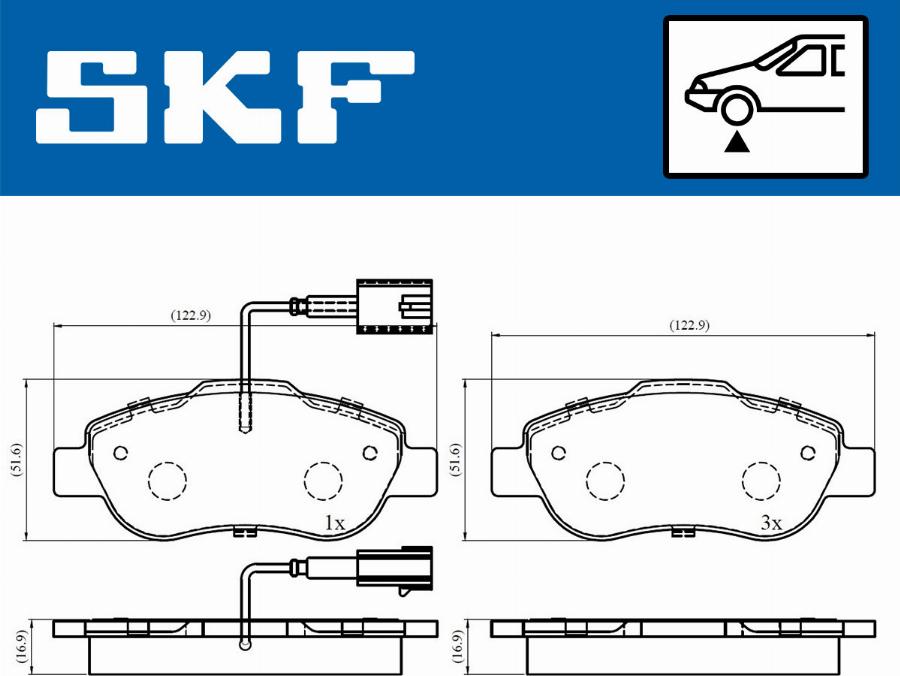 SKF VKBP 80313 E - Kit pastiglie freno, Freno a disco www.autoricambit.com