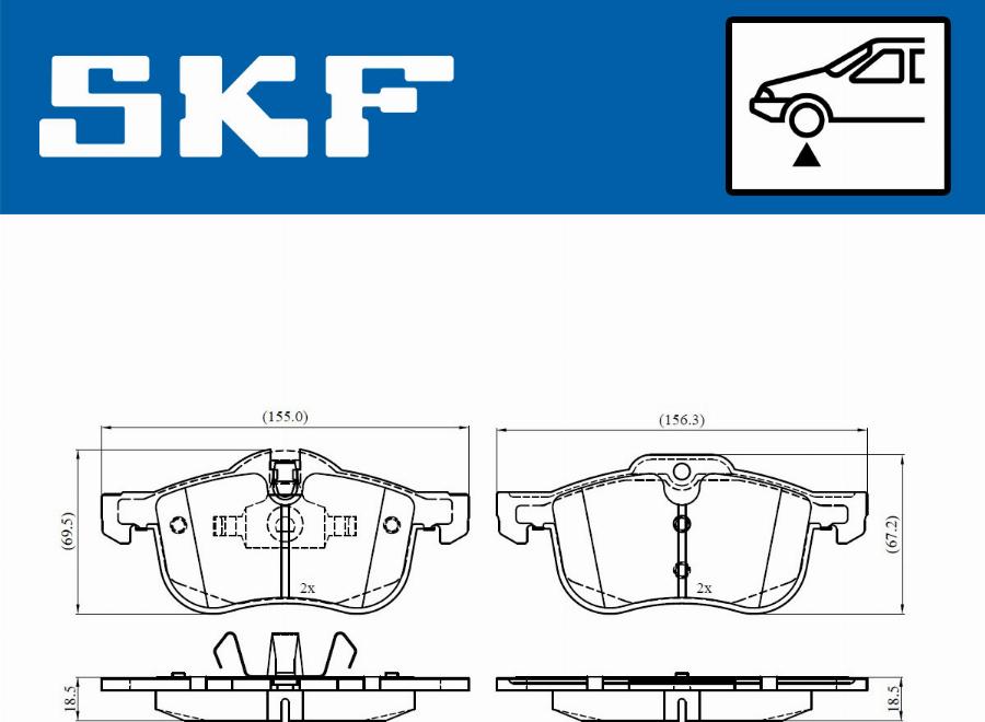 SKF VKBP 80385 - Kit pastiglie freno, Freno a disco www.autoricambit.com