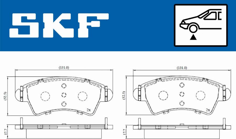 SKF VKBP 80380 - Kit pastiglie freno, Freno a disco www.autoricambit.com