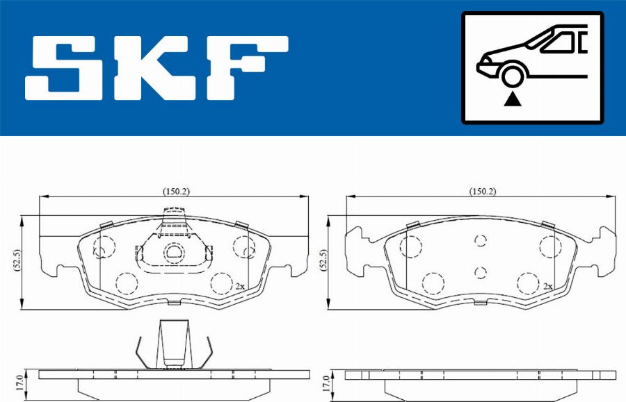 SKF VKBP 80294 - Kit pastiglie freno, Freno a disco www.autoricambit.com