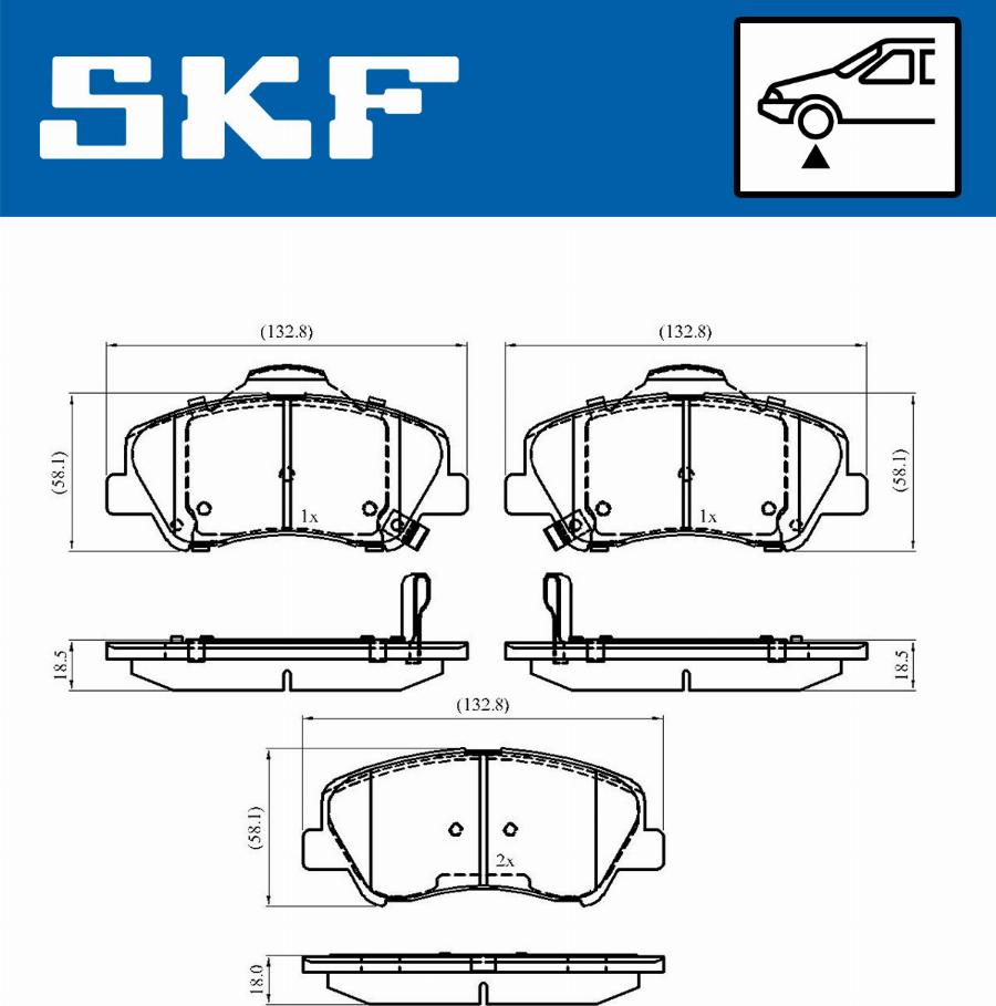 SKF VKBP 80268 A - Kit pastiglie freno, Freno a disco www.autoricambit.com