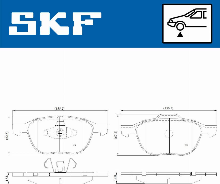 SKF VKBP 80262 - Kit pastiglie freno, Freno a disco www.autoricambit.com