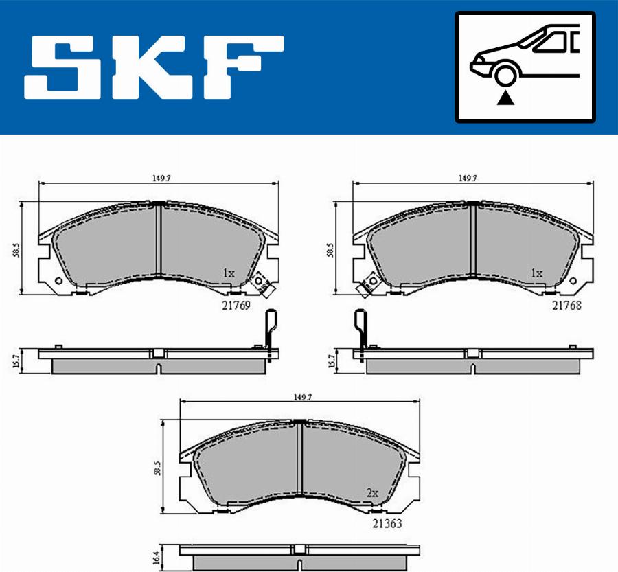 SKF VKBP 80230 A - Kit pastiglie freno, Freno a disco www.autoricambit.com