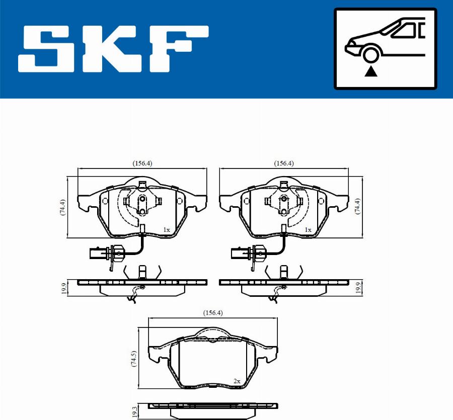 SKF VKBP 80749 E - Kit pastiglie freno, Freno a disco www.autoricambit.com