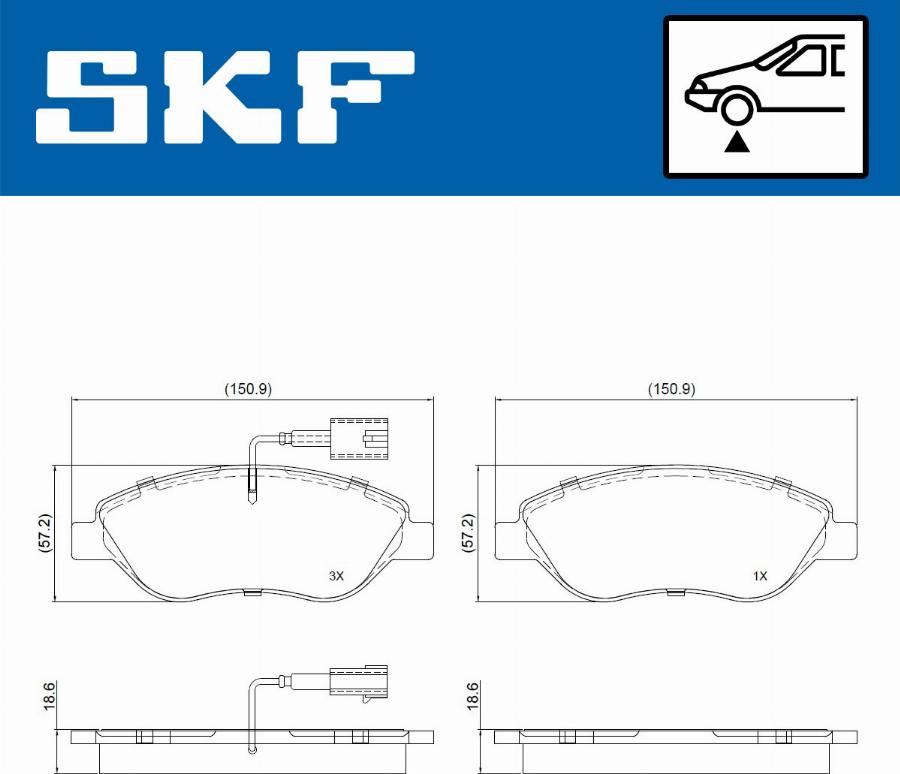 SKF VKBP 80752 E - Kit pastiglie freno, Freno a disco www.autoricambit.com