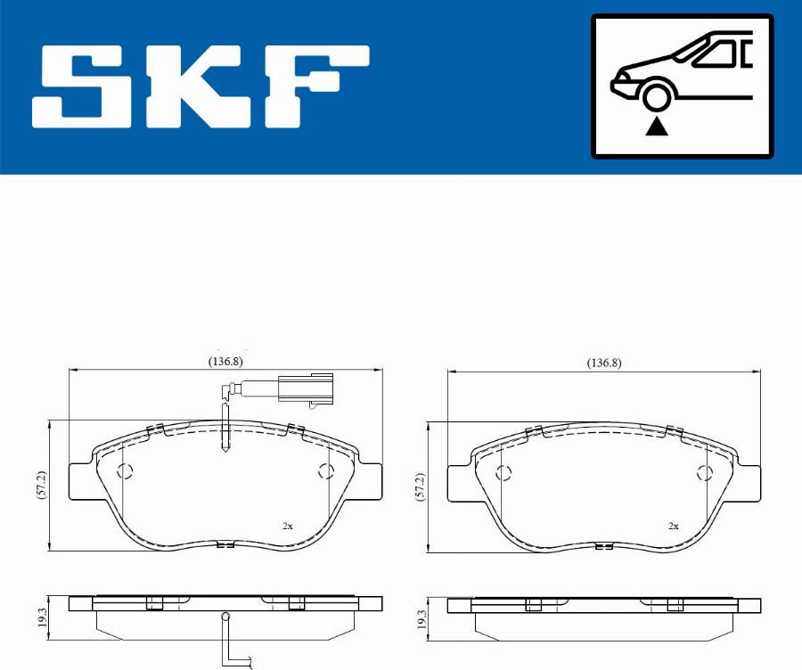 SKF VKBP 80766 E - Kit pastiglie freno, Freno a disco www.autoricambit.com