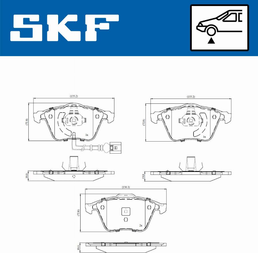 SKF VKBP 80763 E - Kit pastiglie freno, Freno a disco www.autoricambit.com
