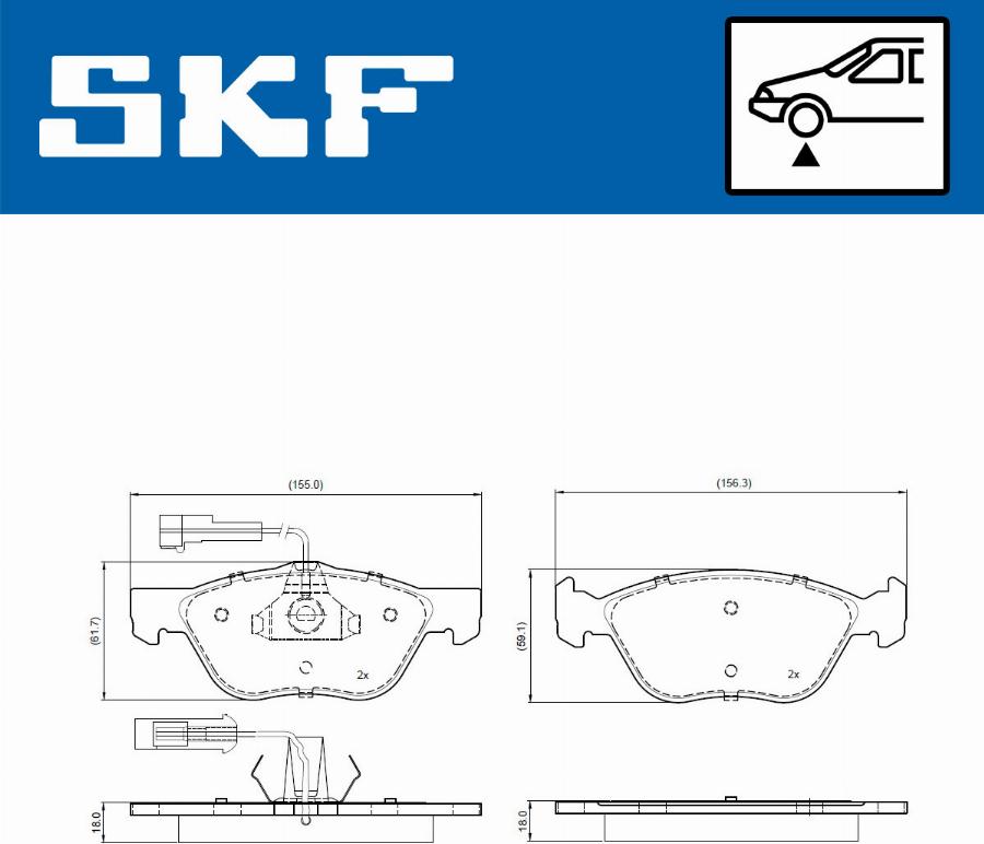 SKF VKBP 80786 E - Kit pastiglie freno, Freno a disco www.autoricambit.com