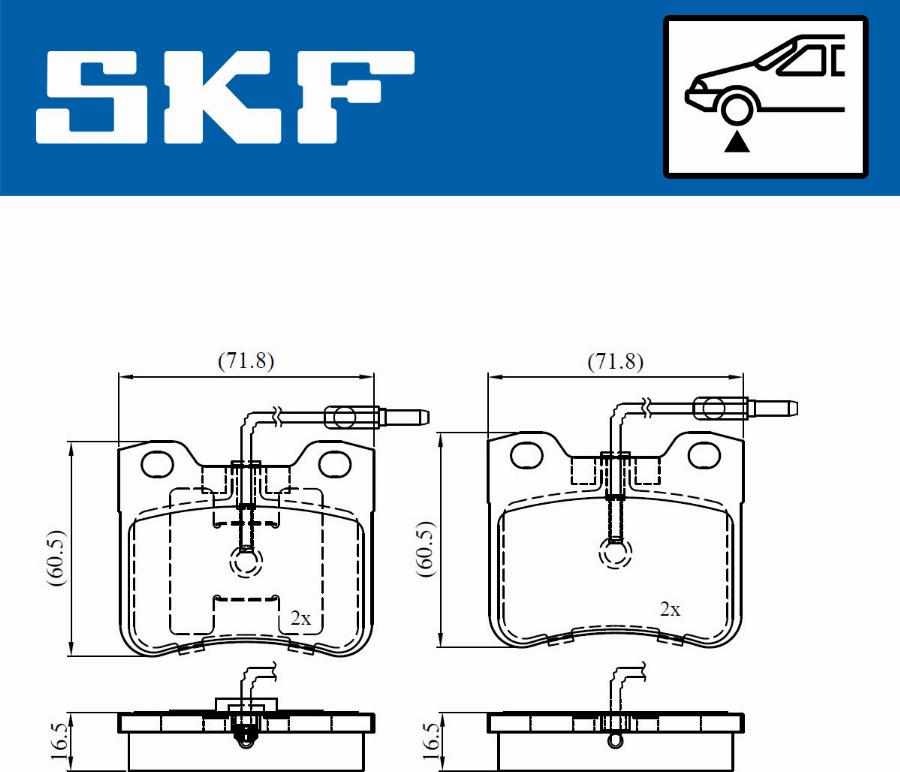 SKF VKBP 81054 E - Kit pastiglie freno, Freno a disco www.autoricambit.com