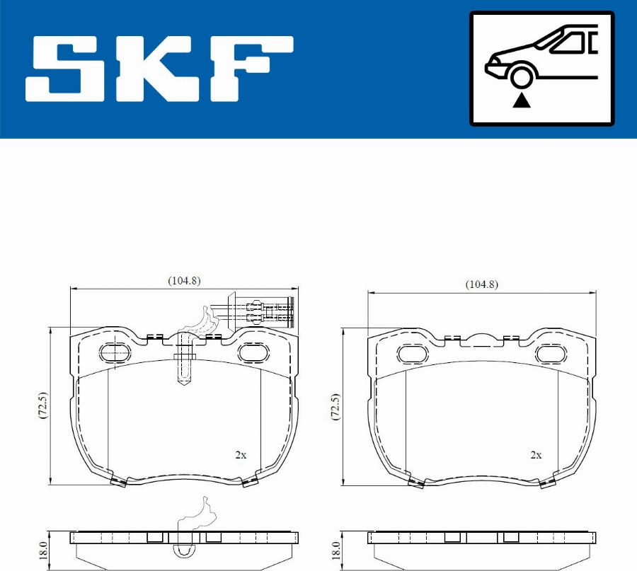 SKF VKBP 81056 E - Kit pastiglie freno, Freno a disco www.autoricambit.com